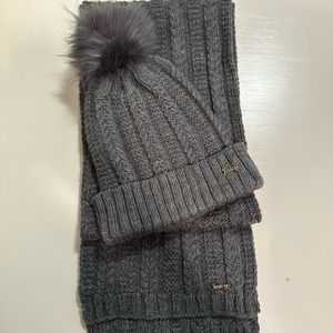 Juicy Couture Grey Knit Beanie + Scarf